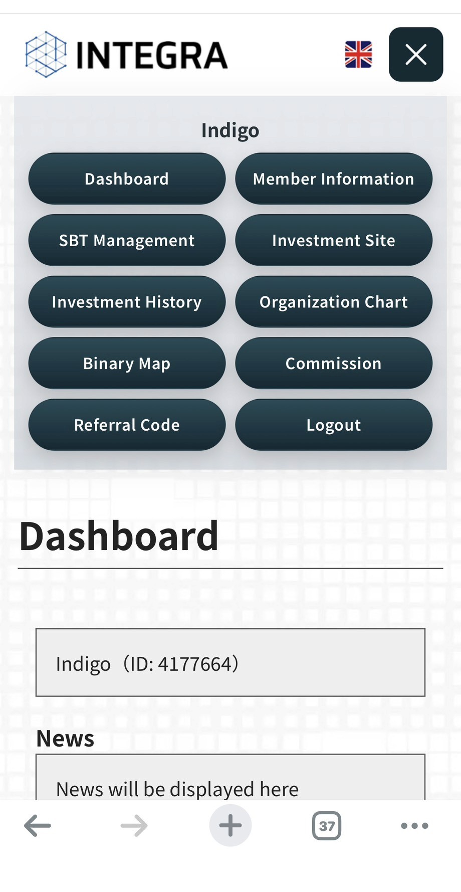 Mobile banking app UI with a $10,50,000 balance, pink debit card, and payment shortcut icons on a dark theme.