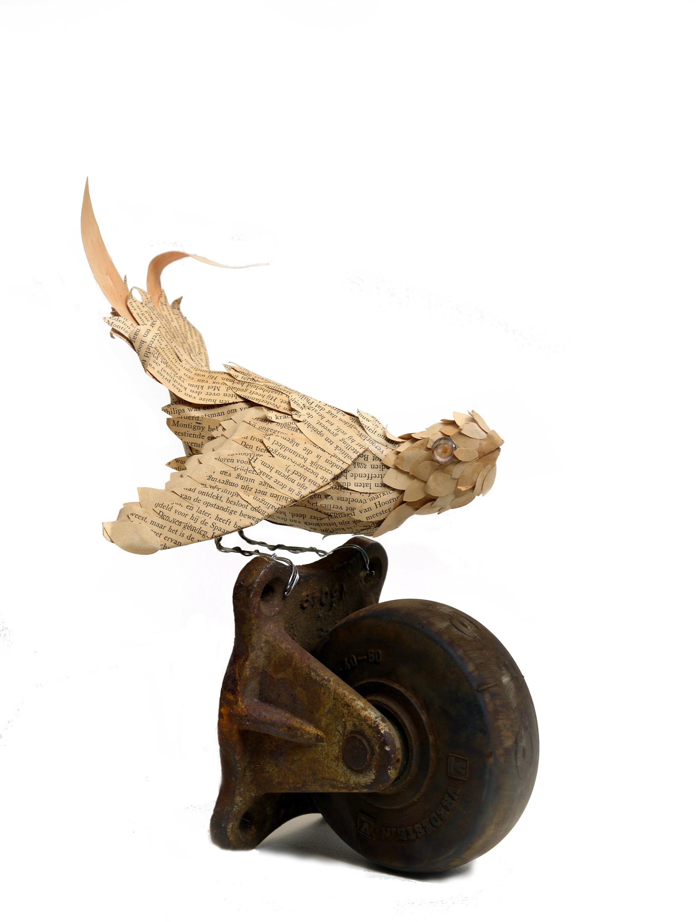 Birdosaurus | papier, metaal | 30cm