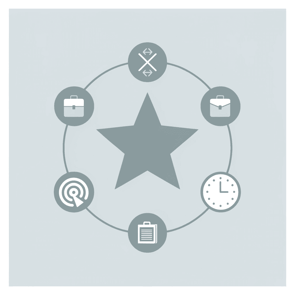 Central hub connecting to four different scholarship sources: university websites, foundation portals, private programs, and other opportunities