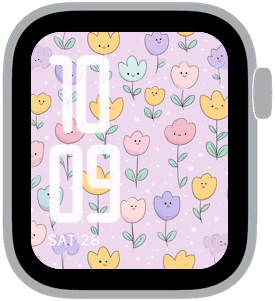 petal parade Apple Watch face preview 3 featuring floral and spring.