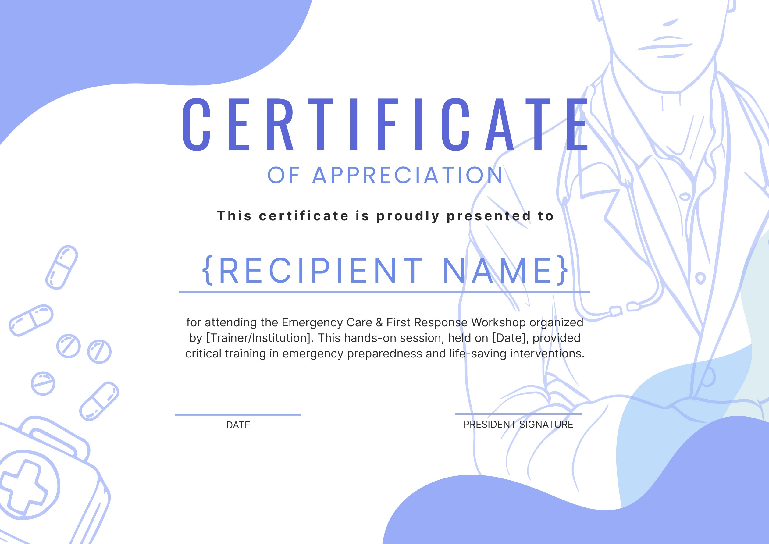 Wauld - Accredited Medical Workshop Certificate Template