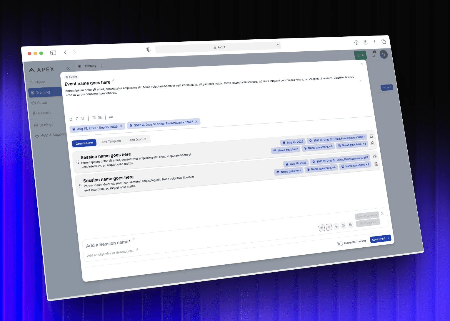 A large group photo of diverse team members gathered in an industrial-style space with arched ceiling.