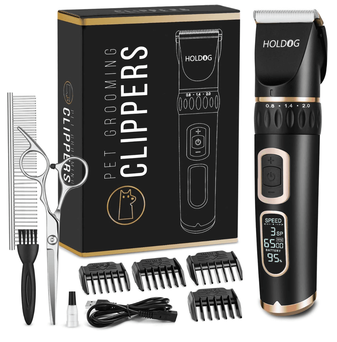 Dog Clippers 3-Speed Low Noise Cordless Pet Grooming Tools