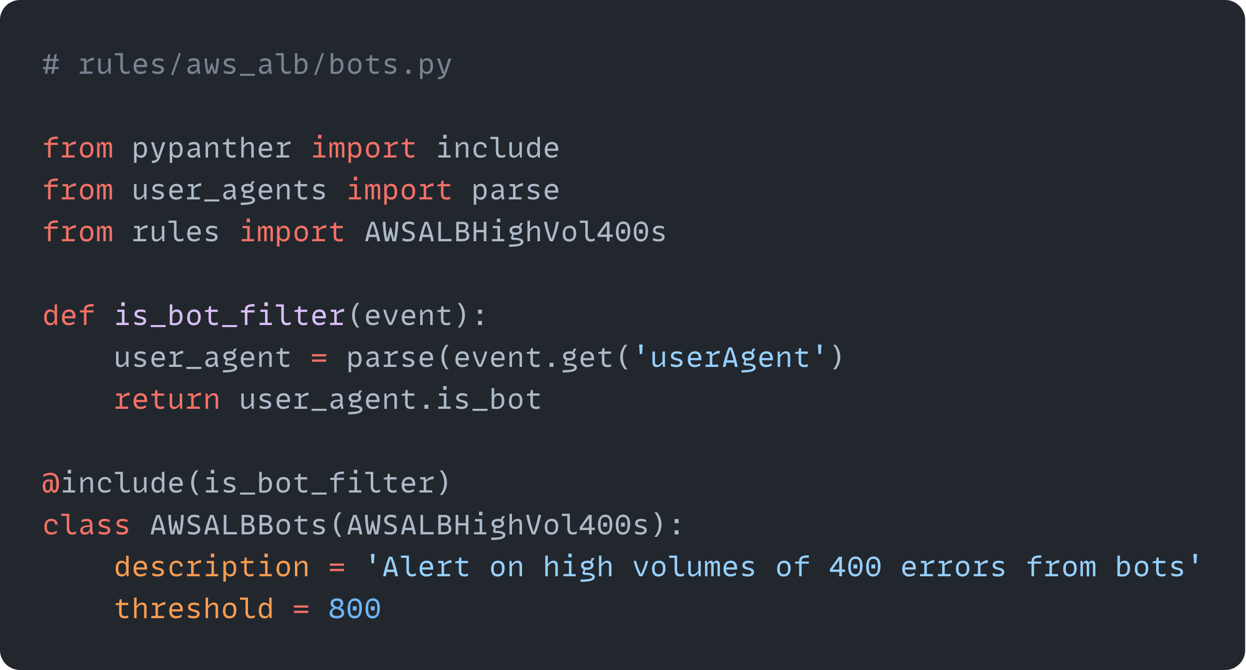 rule inheritance with a reusable filter