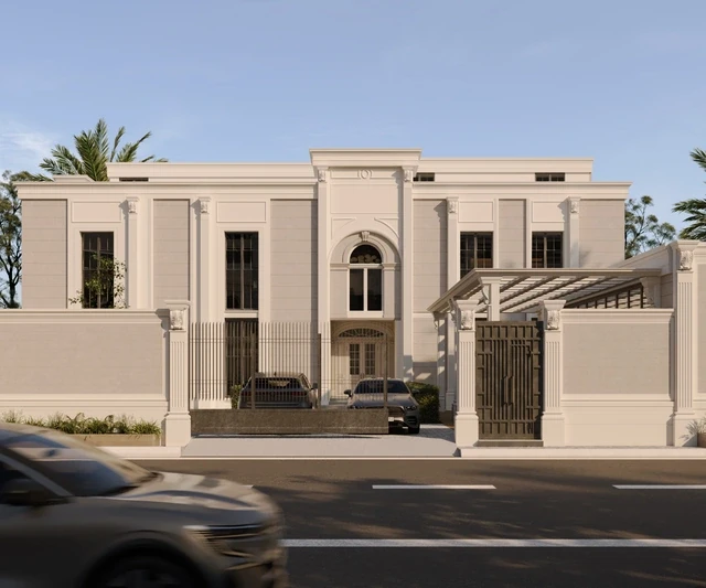 تصميم مجمع السعادة التجاري بحي الصحافة بالرياض: مدخل الهايبر ماركت والمعارض التجارية — من أعمال أركان العز