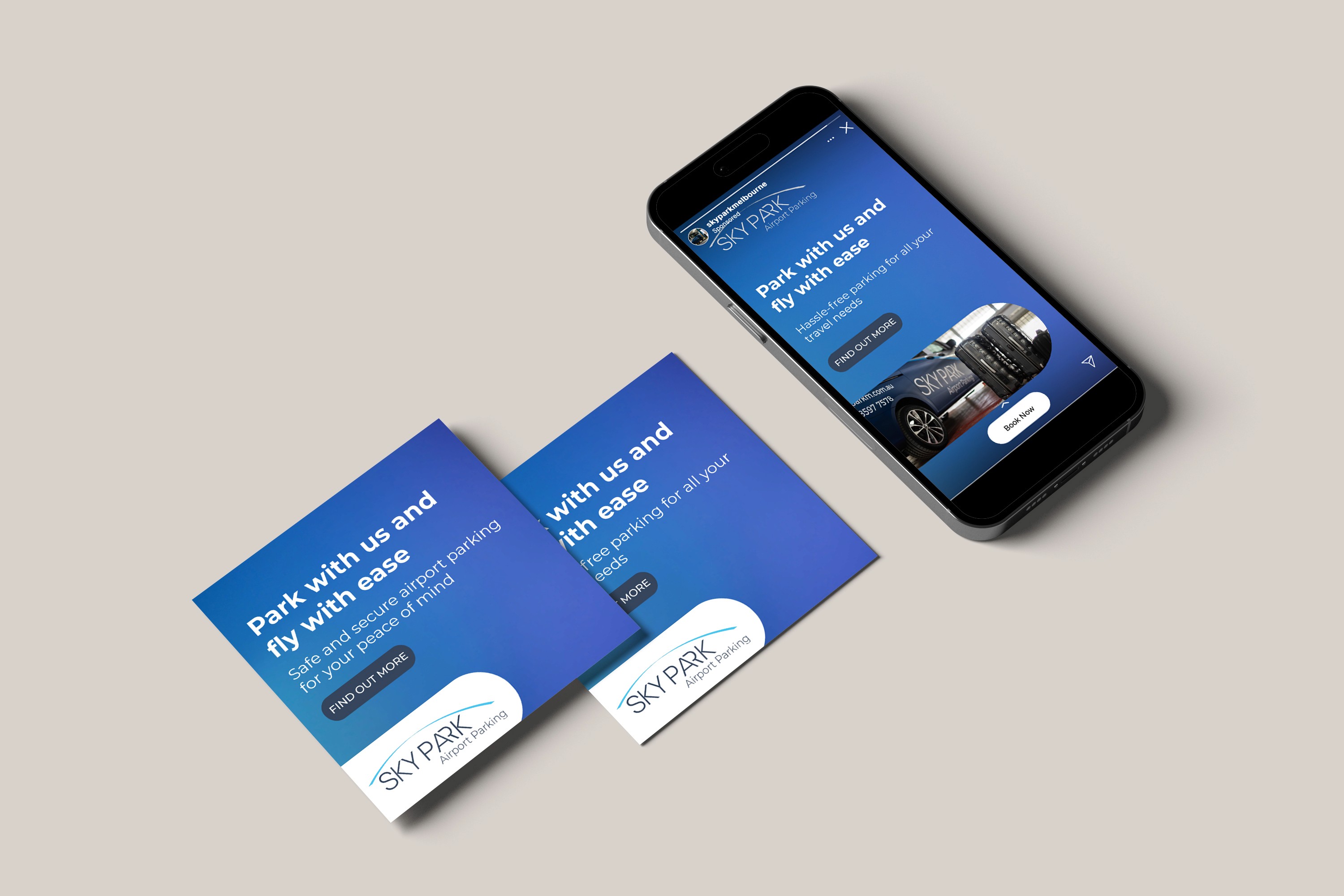 Skypark Melbourne social media ad mockups