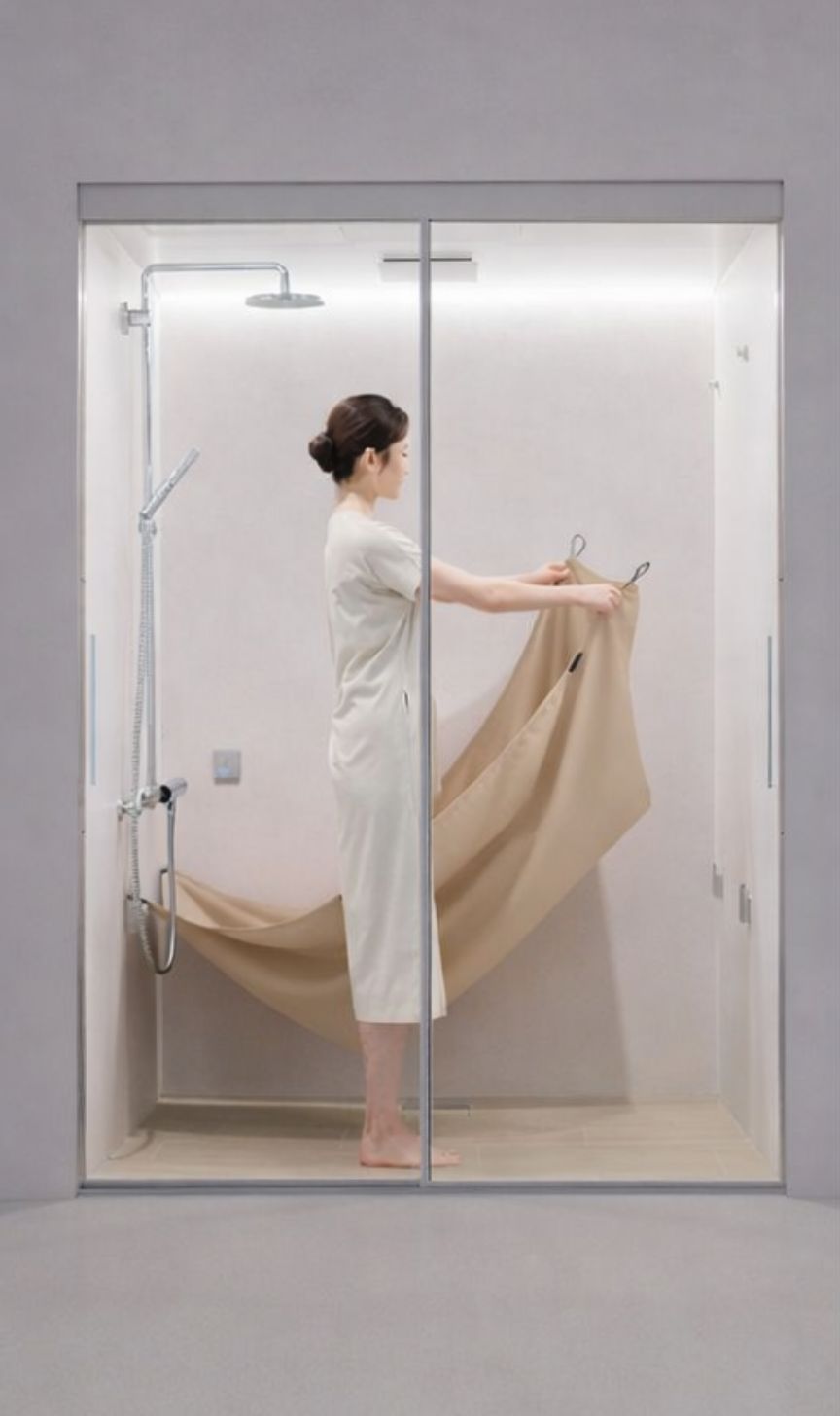 Beautiful woman washing her face