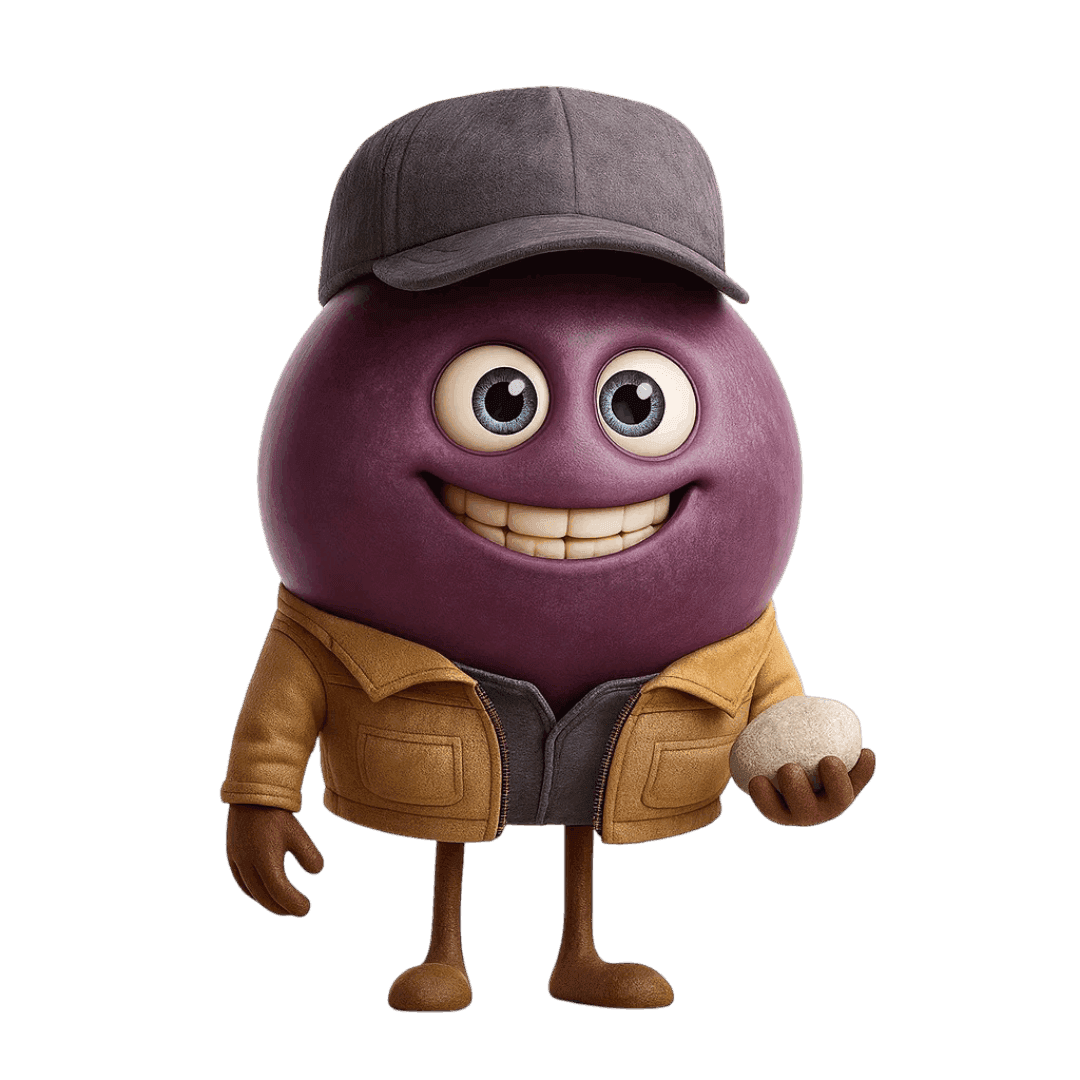 Babić grape berry illustration for wine education.