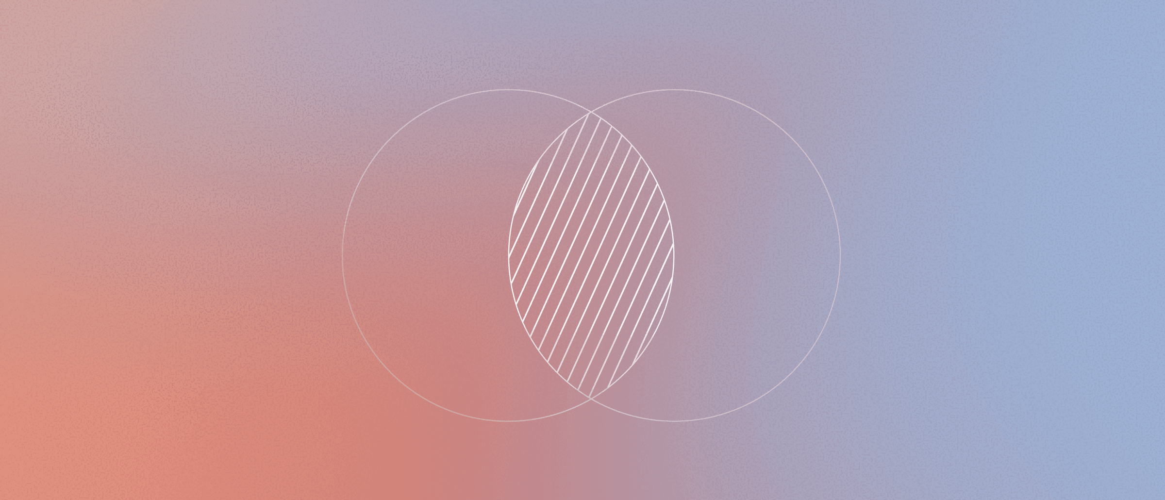 Two overlapping circles on a gradient background, symbolizing integration in pricing.