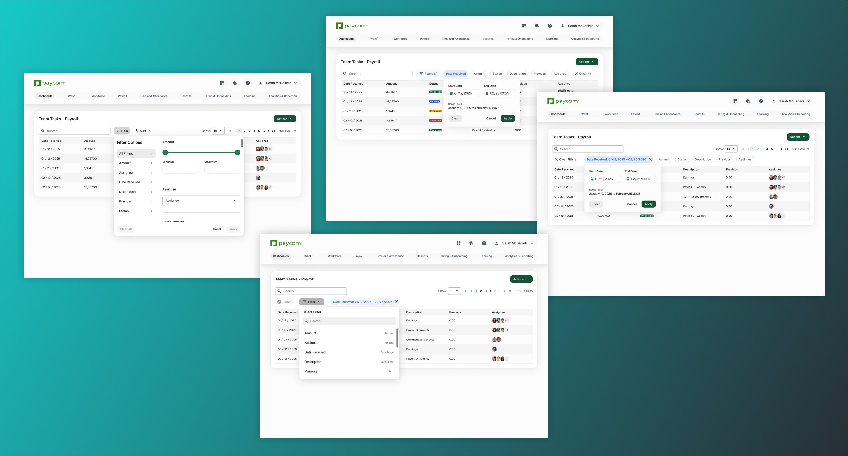 Filter Options - Header