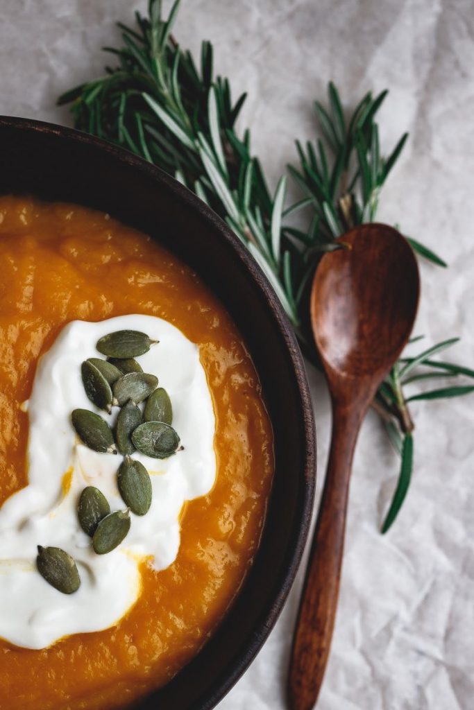 Semi di zucca su vellutata
