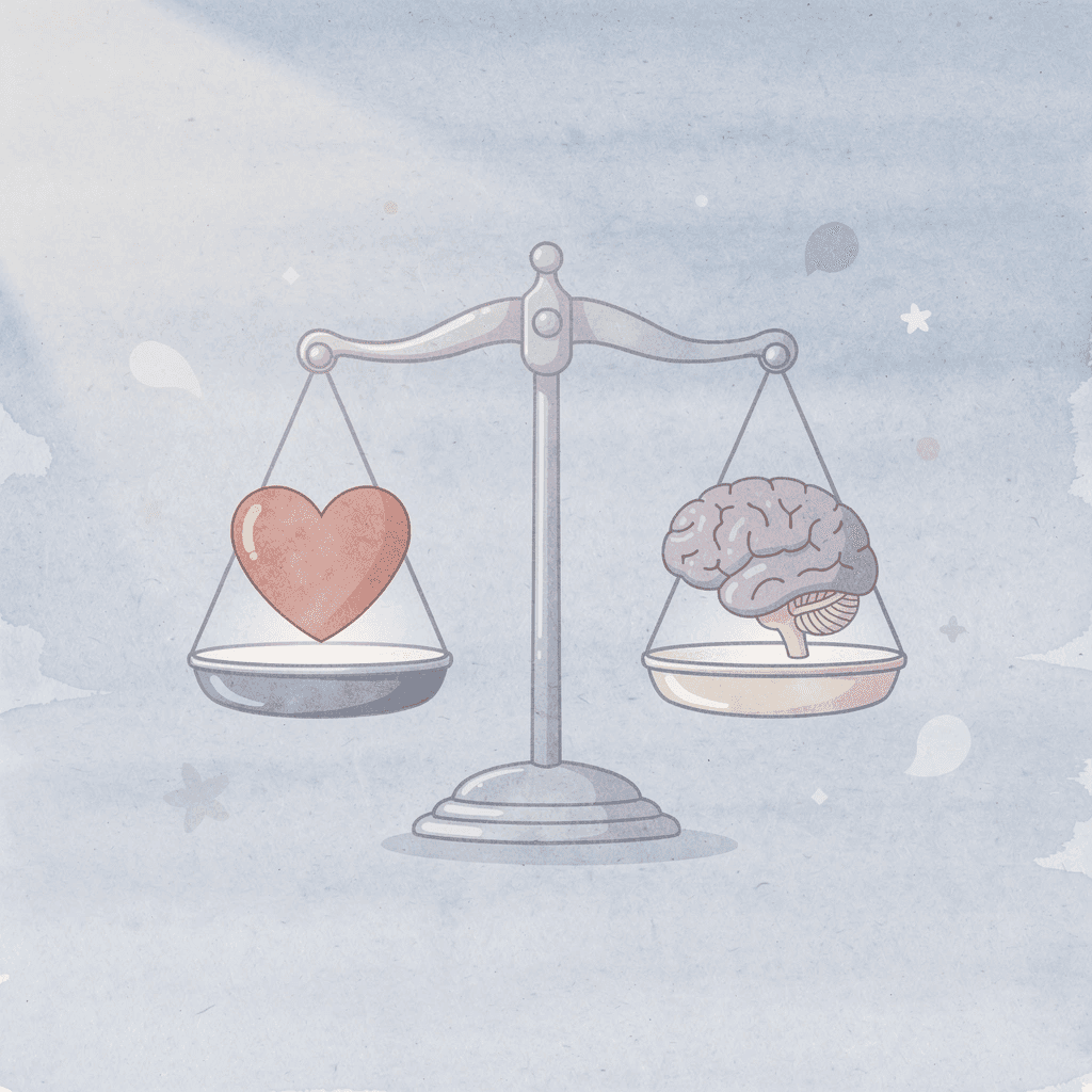 Balance scale comparing account size with trading structure
