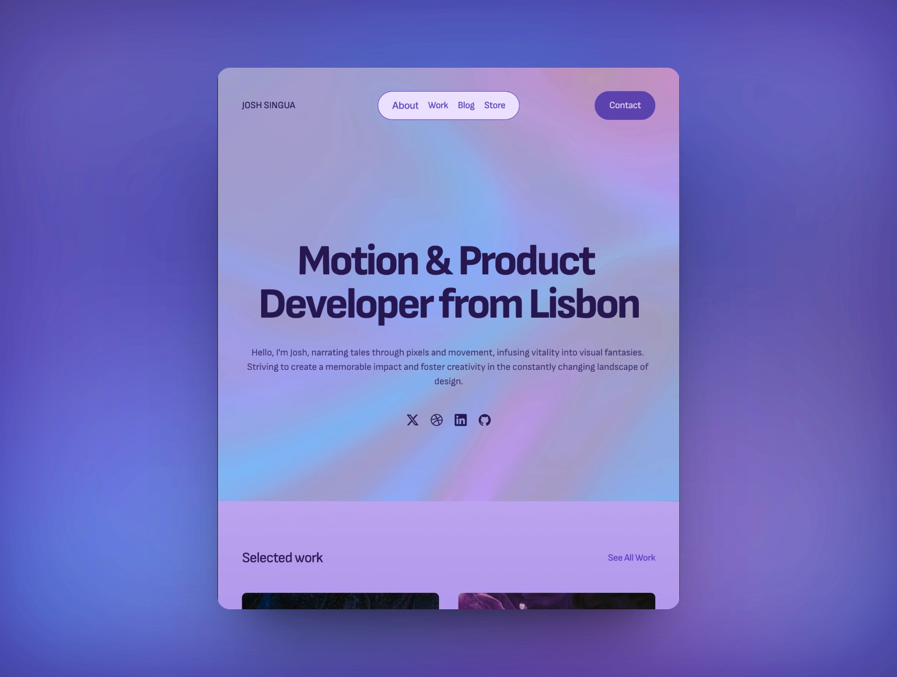 modern purple landing page