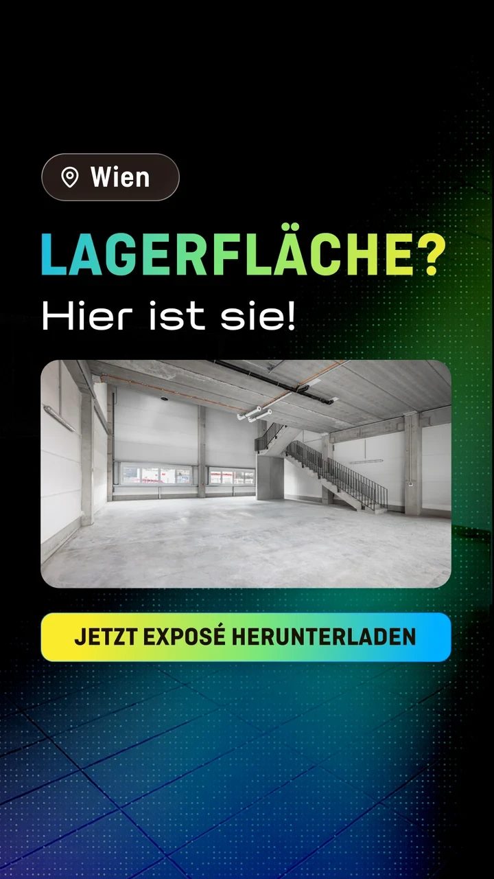Immobilienanzeige mit blauem Lichtverlauf