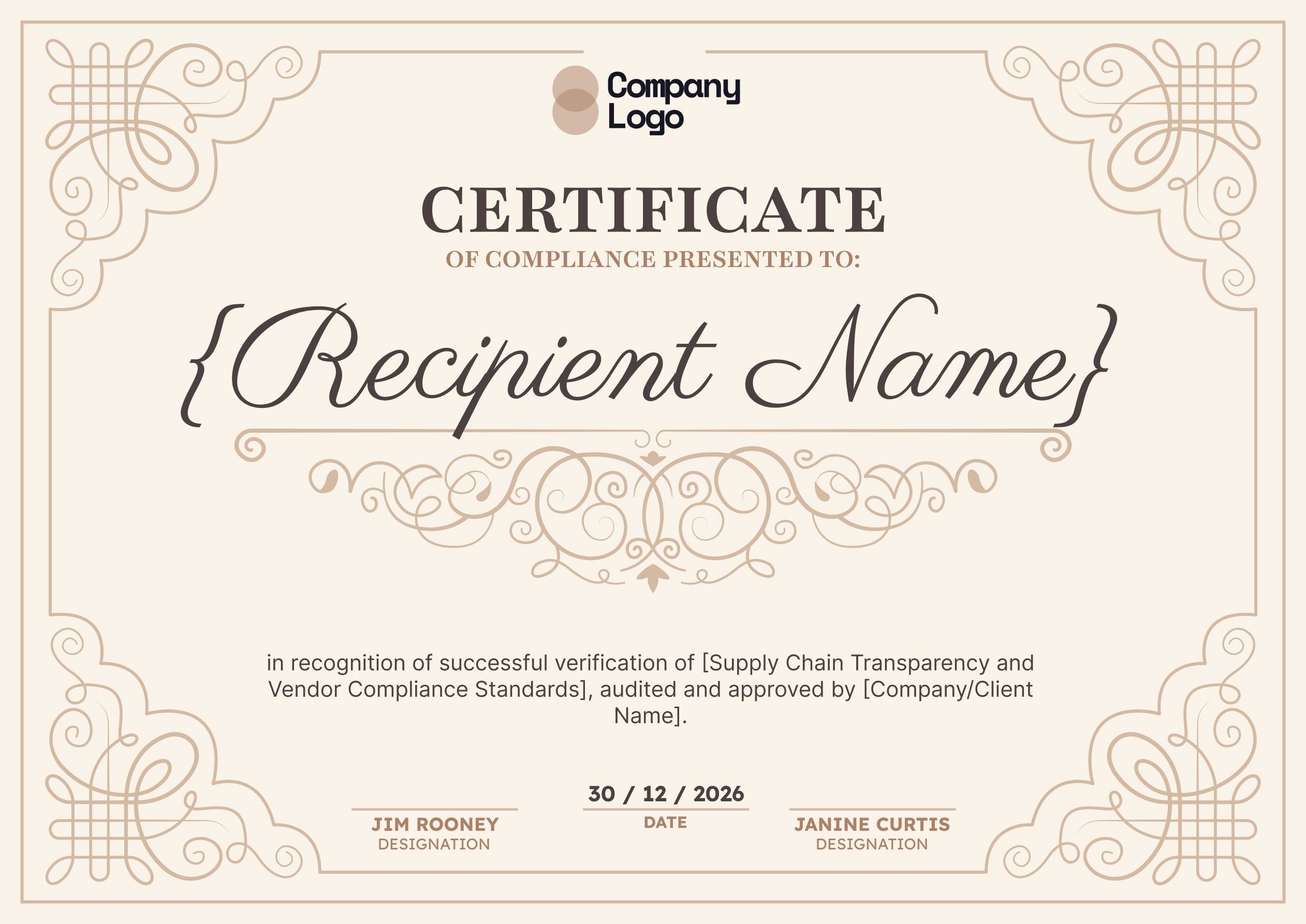 Wauld - Pure and Professional Compliance Certificate