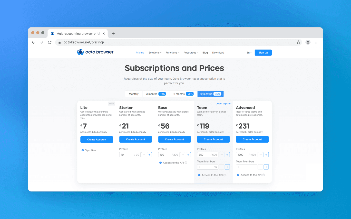Many Incogniton features are restricted on lower subscription tiers.