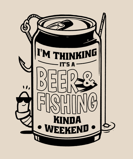 beer and fishing design template