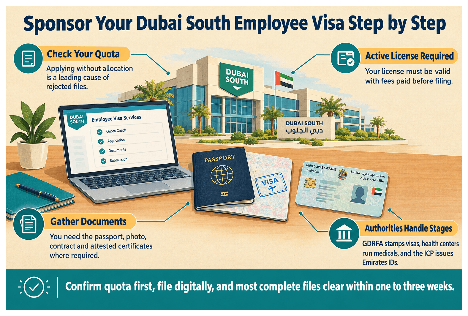 Infographic: How to Sponsor an Employee Visa Through a Dubai South Company