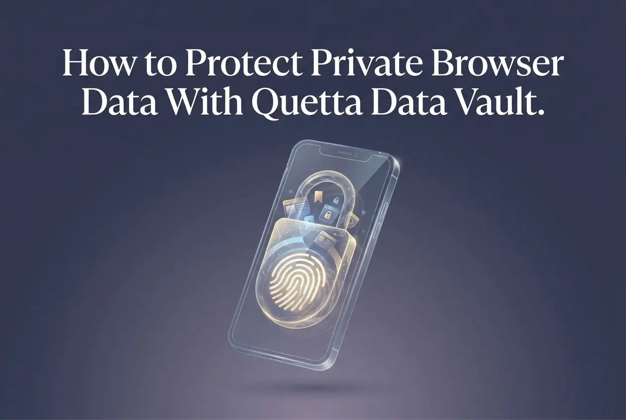 Quetta Data Vault protecting private browser data with biometric access