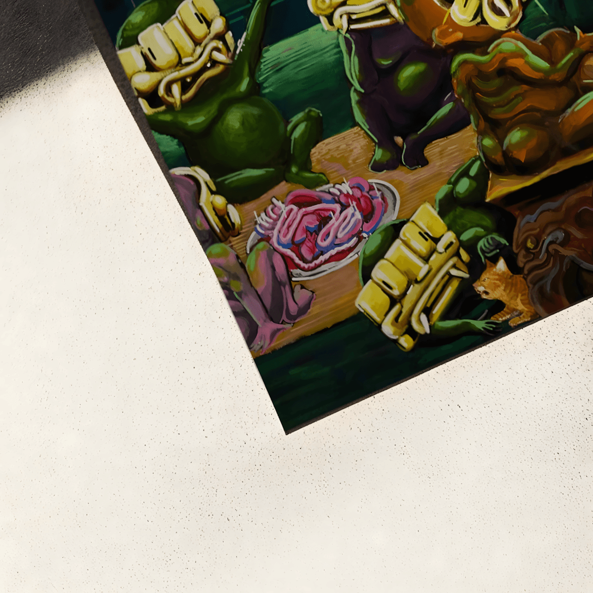 premium art poster and canvas prints, with originals available, from QART , of the artwork " Golden Mask "