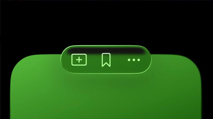 Plus, bookmark, and ellipsis icons on a green bar.