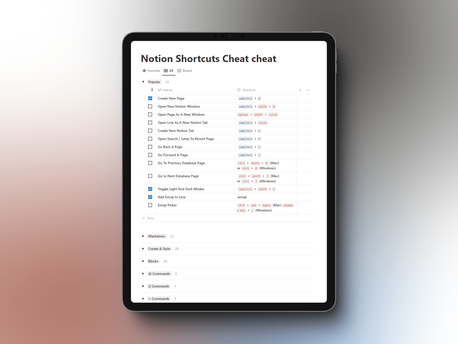 Notion Shortcuts