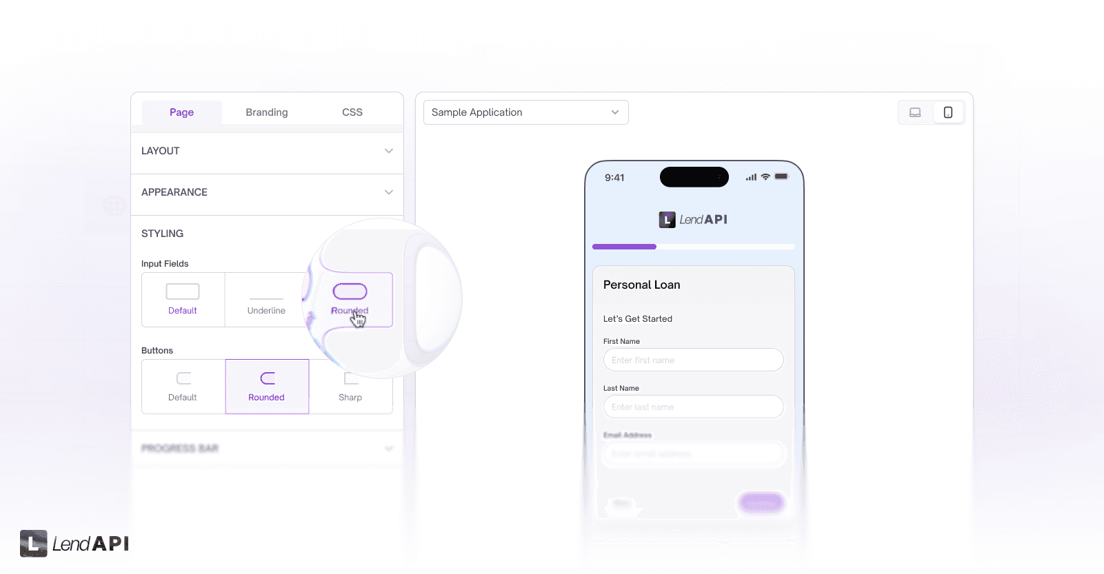 LendAPI v3.1.1 - Theme Studio - Styling Buttons and Fields