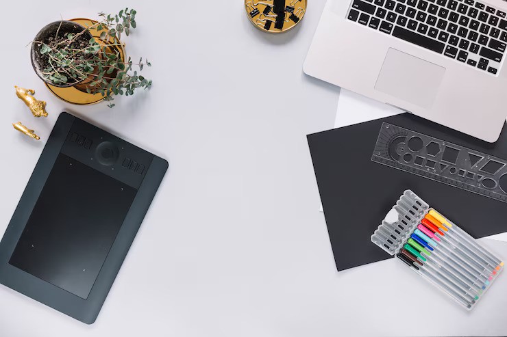 Graphic design workspace