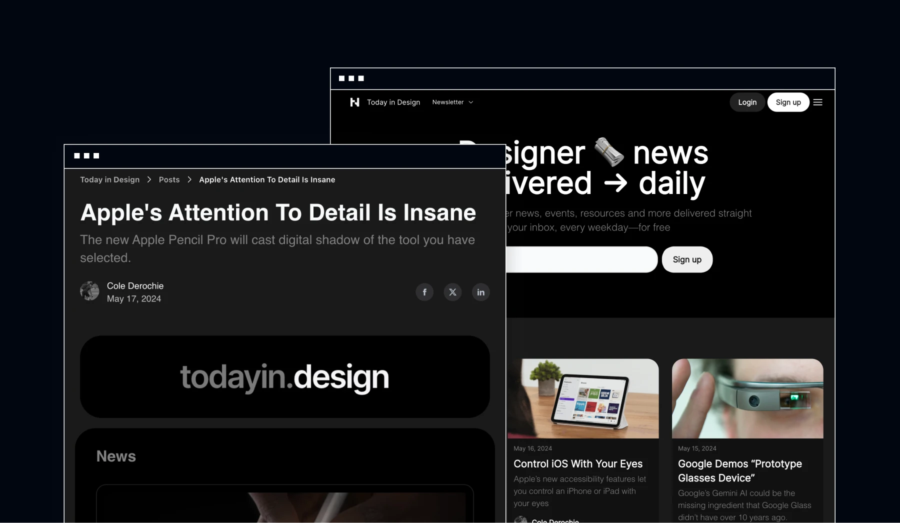 Get the best designer news, events, resources and more delivered straight to your inbox, every weekday—for free