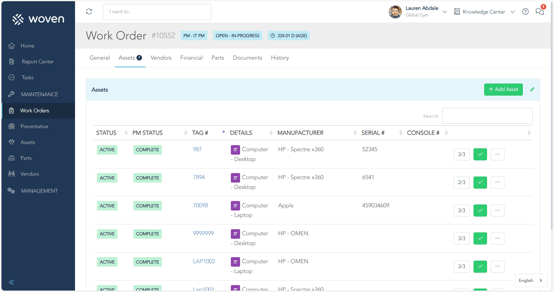 Woven Preventative Maintenance Suite