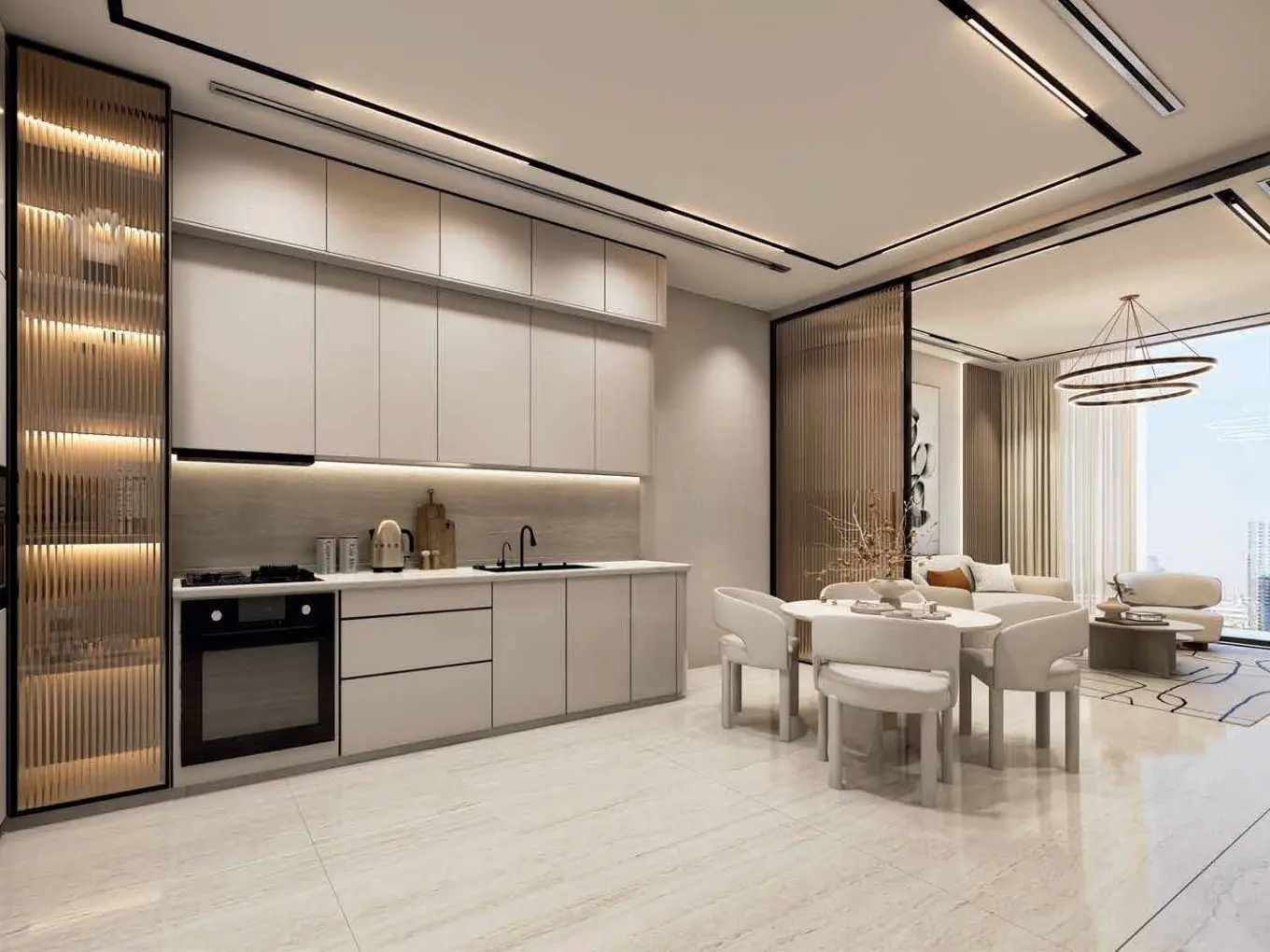 Modern open kitchen for sale in Aspirz by Danube. Contact our real estate agent today.