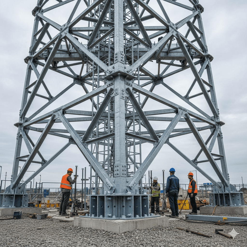 a tower with a sunset in the background