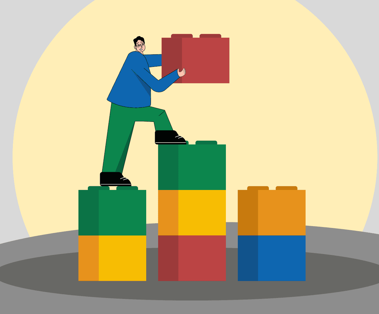 Illustration representing a mid sized company B2B marketing approach, focusing on structured growth and scaling execution.