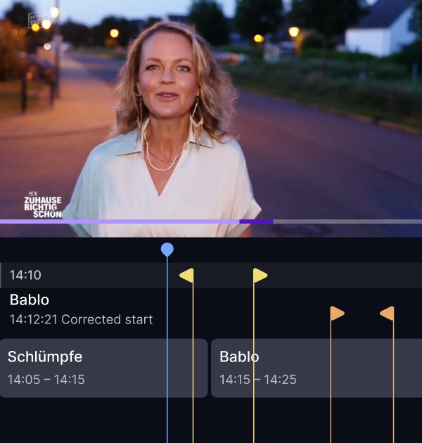 EPG correction and binge markers in json or xml form