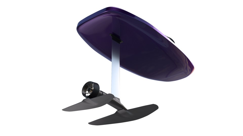 ecommerce PDP 3d rendering of a watersports board