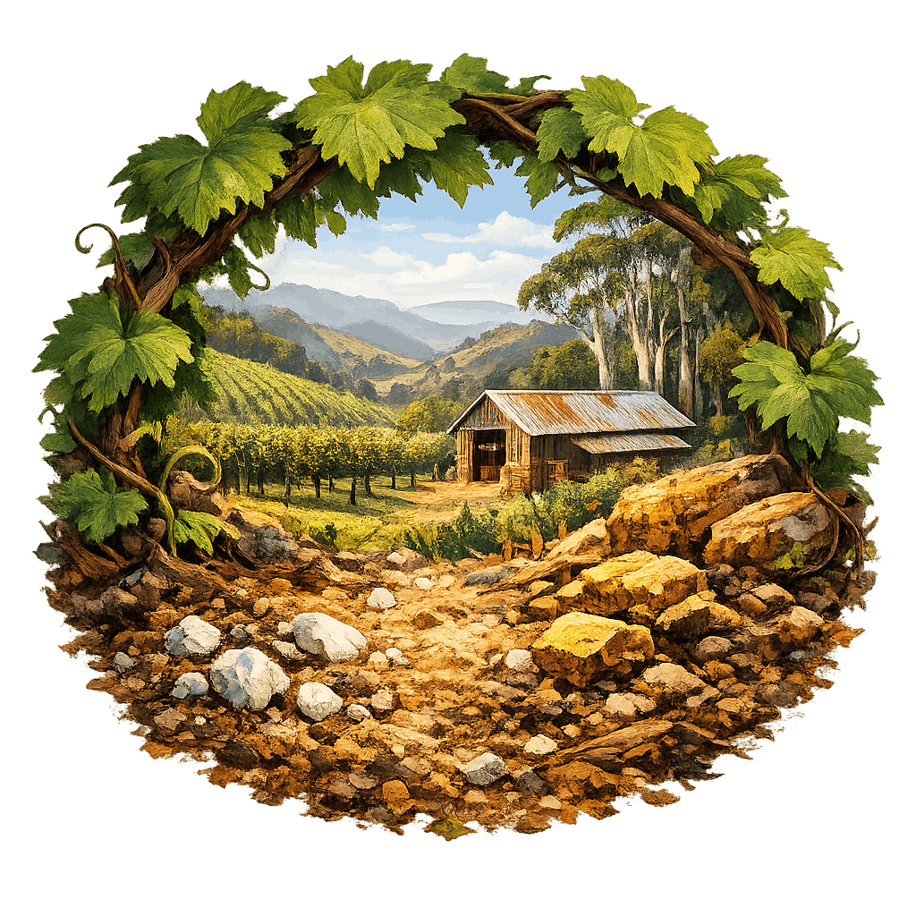 Detailed graphic of the Lenswood wine region.