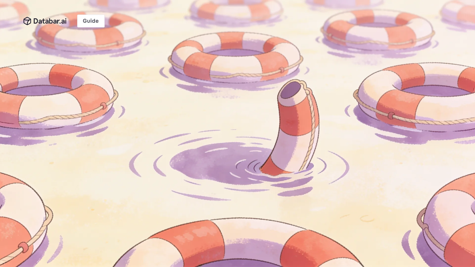 Engagement signals in CRM, illustrated as a still pool of floats where a single float dips sharply while the others sit motionless