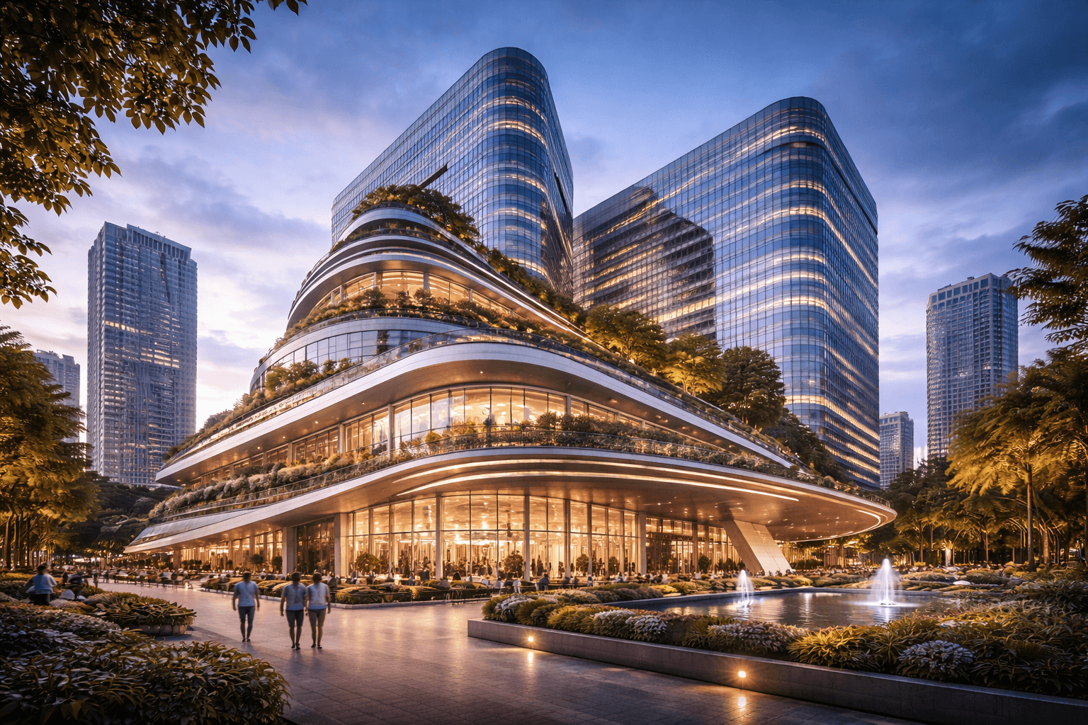 Distinctive commercial architecture by M3M in Sector 88A, Gurugram showcasing contemporary design and premium appeal.