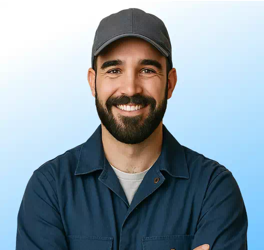 Portrait of Mike Harrison, plumber and founder of the company.