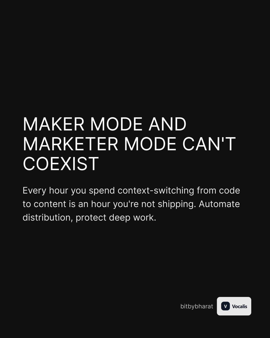 Maker Mode and Marketer Mode can't coexist