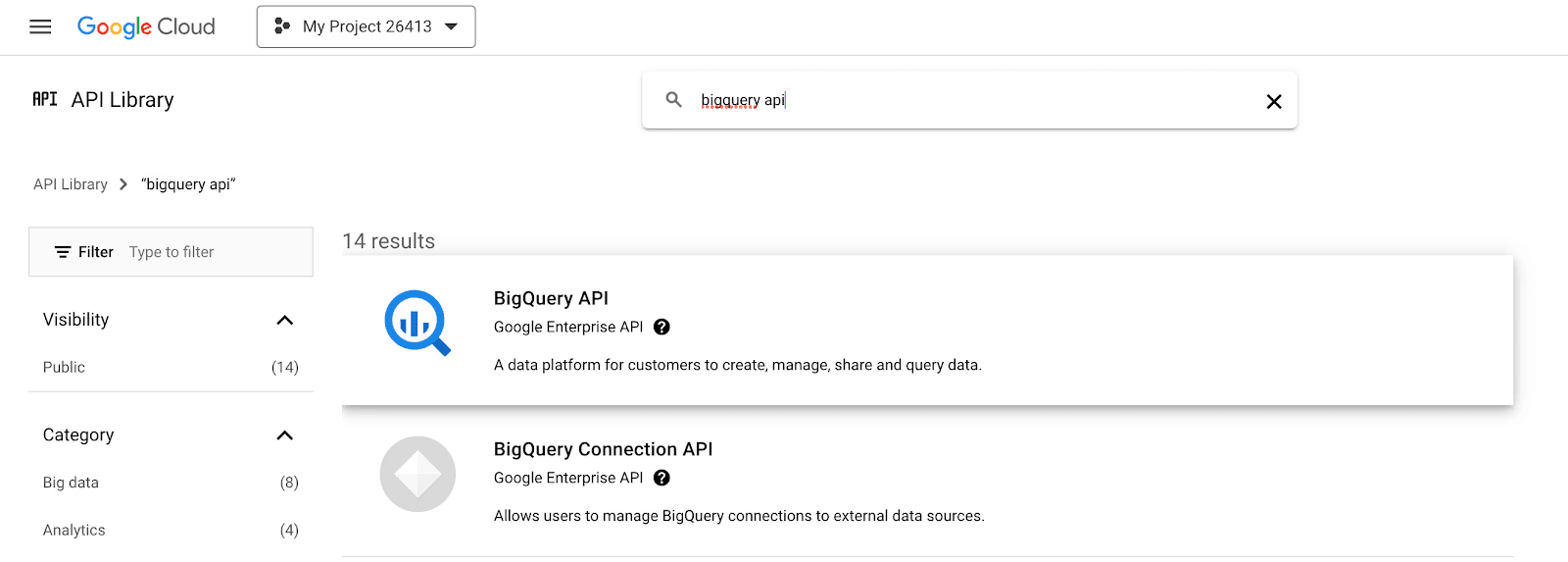 google-cloud-bigquery-api-library