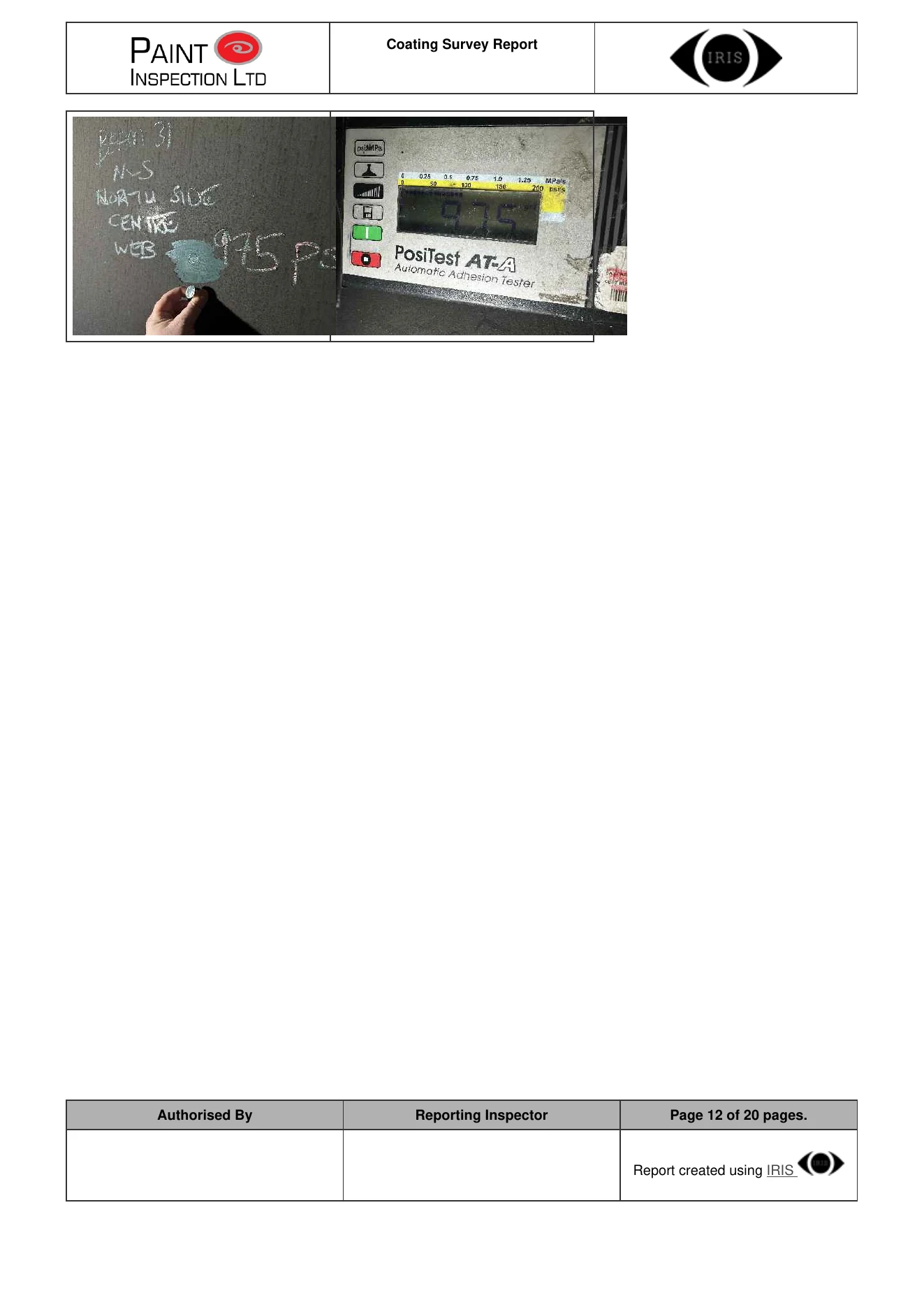 Example inspection report — page 12