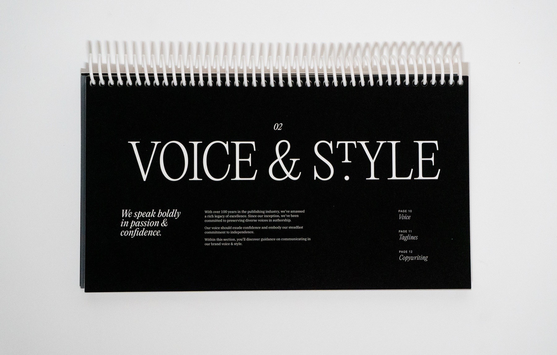 Simon & Schuster brand guidelines spread 9