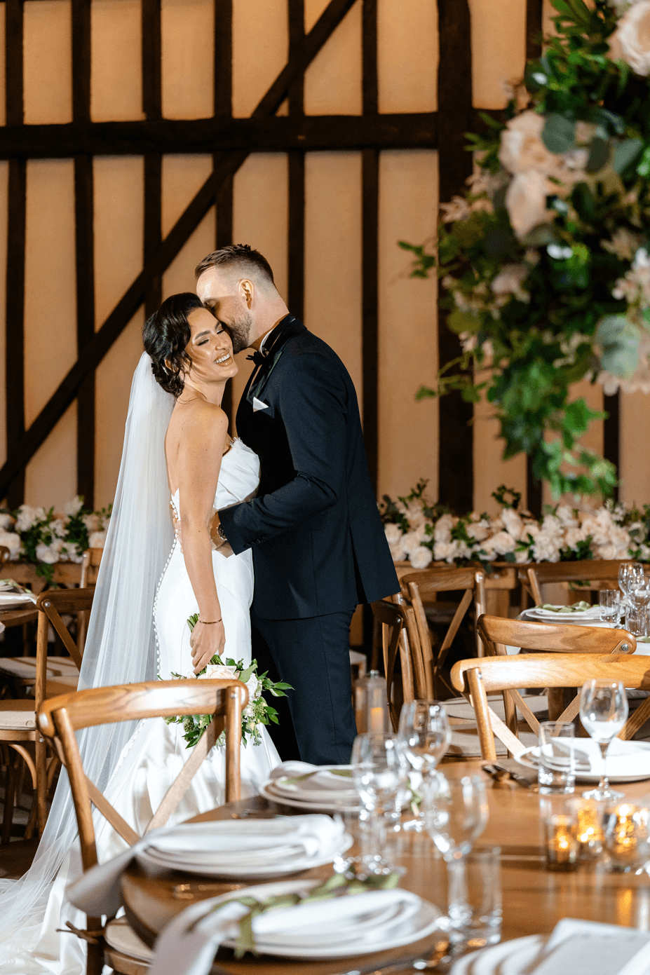 Couple inside the barn