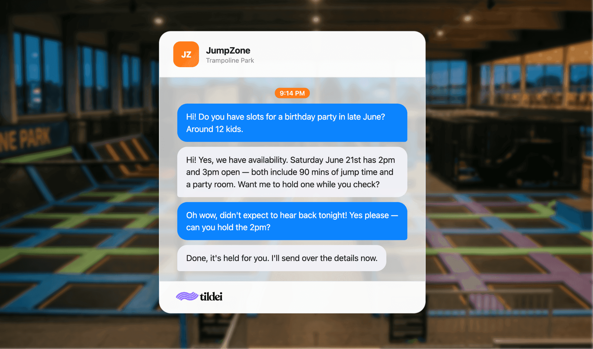 Trampoline Park Birthday Party Booking