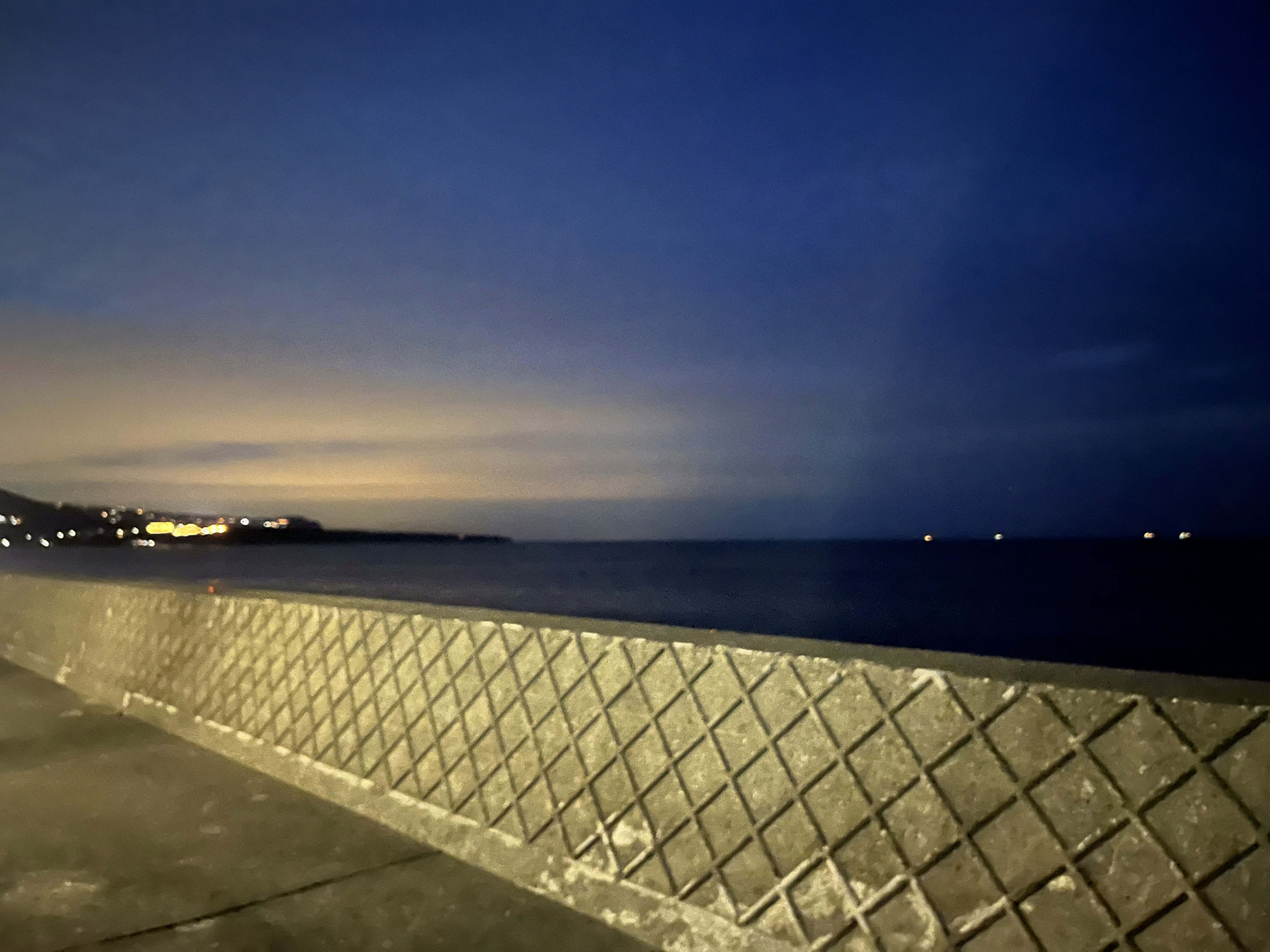 Seaside at night in Izu, Japan
