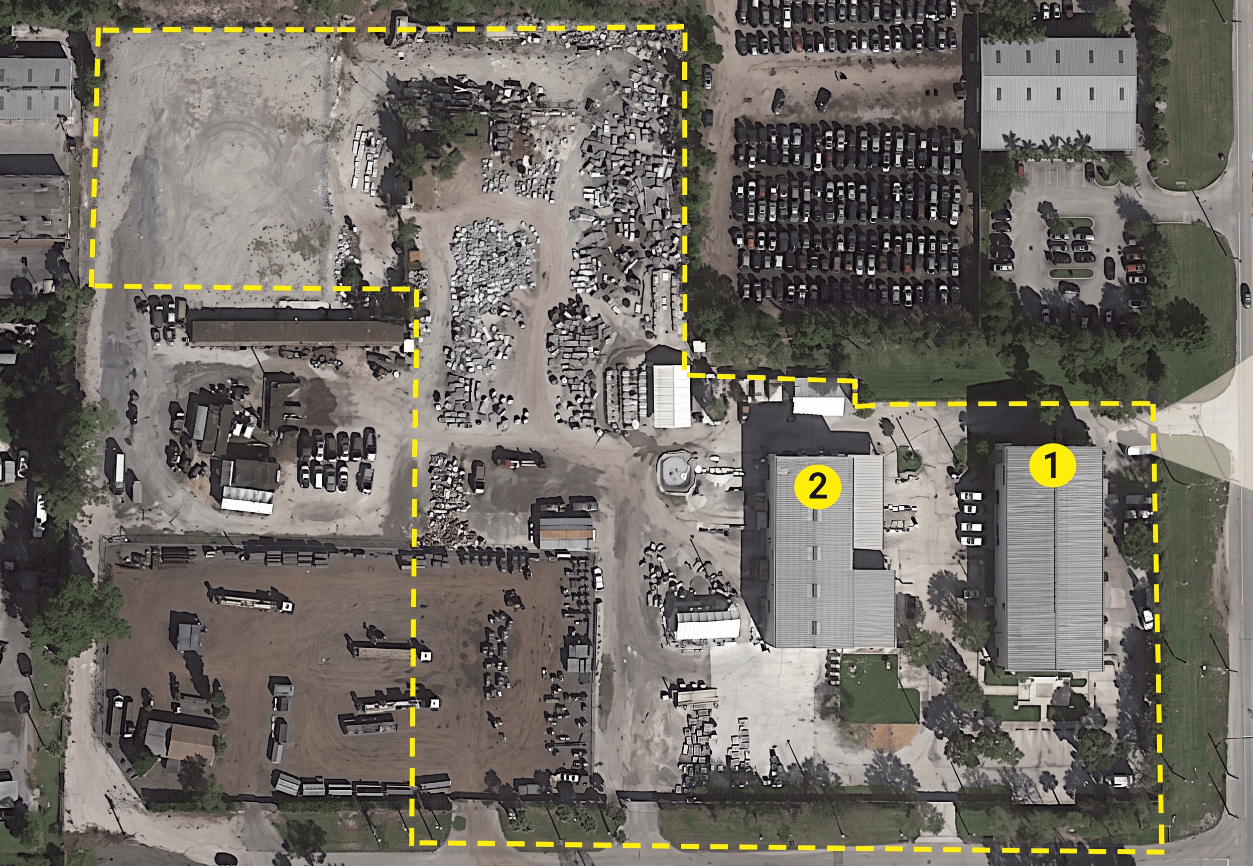Site plan for 101 N Benoist Farms Rd, West Palm Beach, FL, with the property boundary outlined