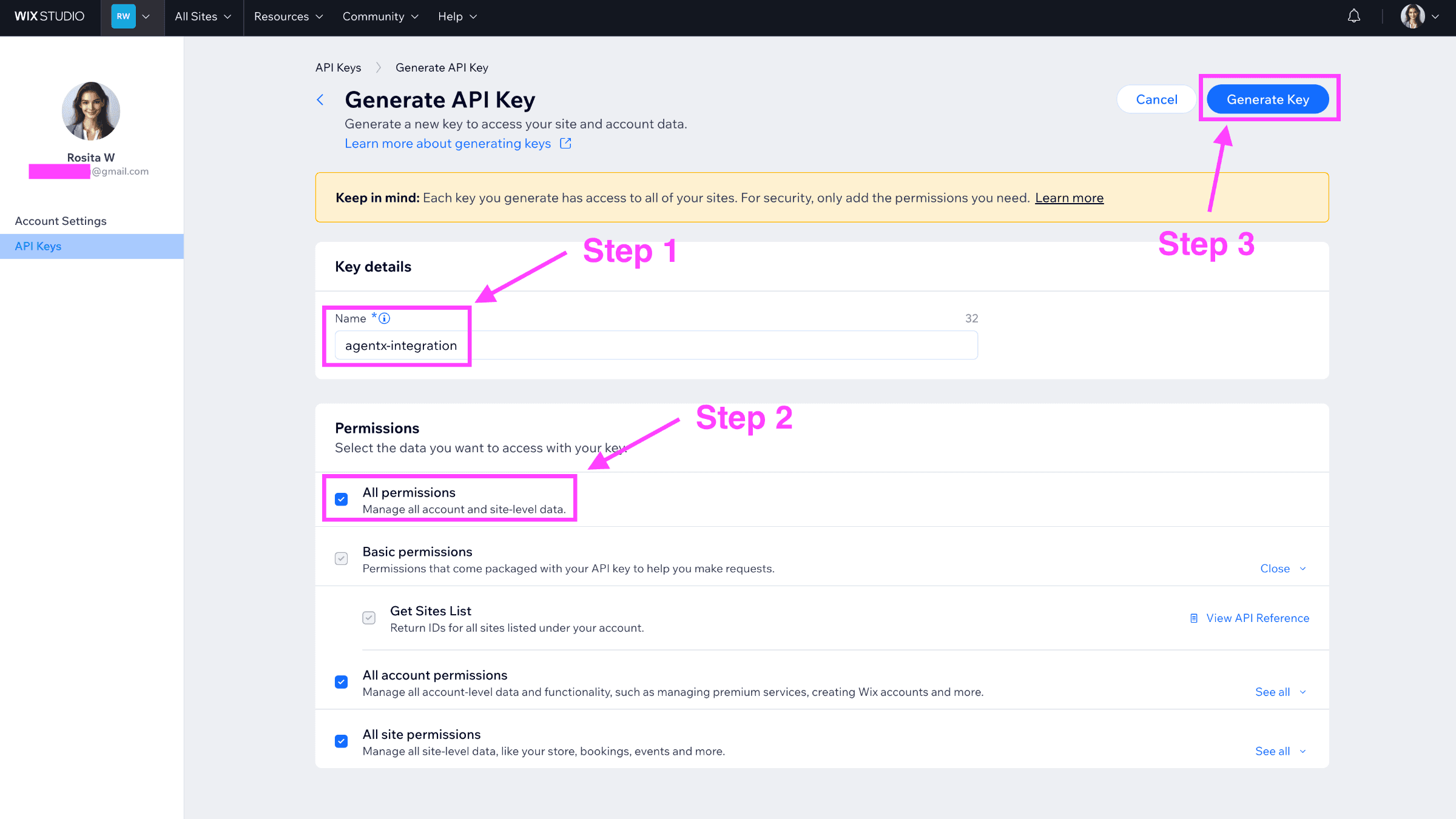 AgentX integration - Wix - step 2