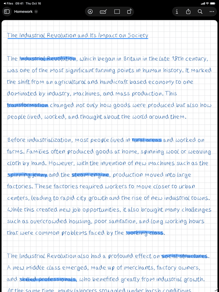 Handwritten document exported as PDF or image in Conwrite