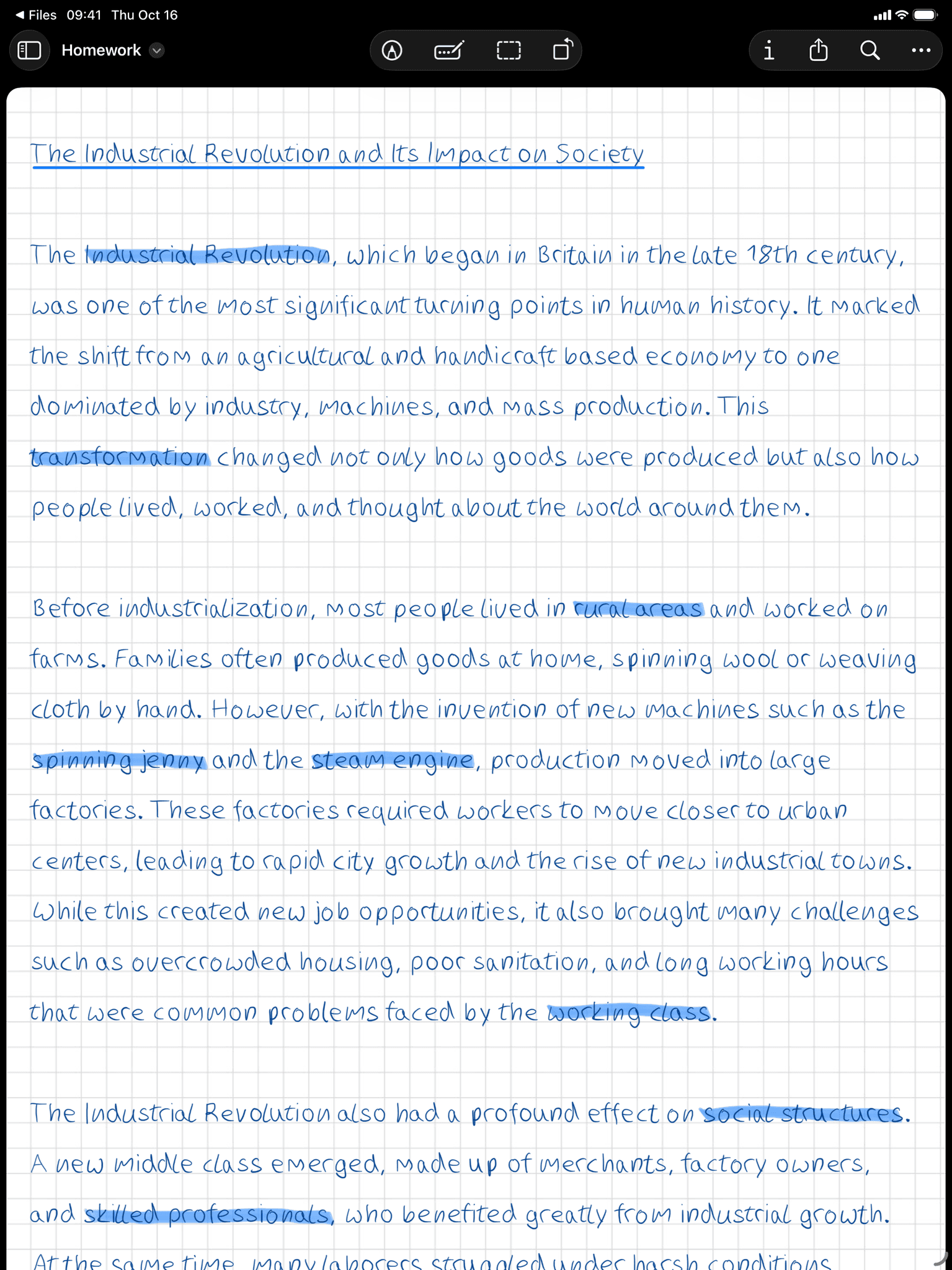 Handwritten document exported as PDF or image in Conwrite